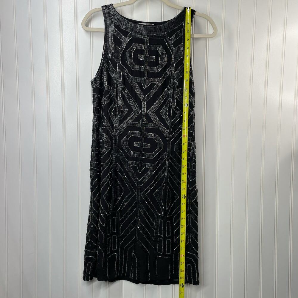 VIE LA V Women’s Size 6 Black Beaded Shift Cocktail Dress LBD Evening Party - Picture 3 of 6